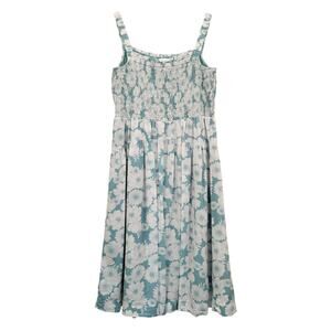 On 34th Smocked Dress Women's XL Floral Midi Cotton Lined Sleeveless Cottagecore